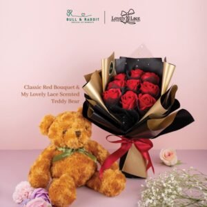 Bundle Love 1 (My Brown Teddy Bear + Flower)