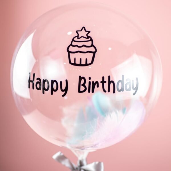 Eva Bouquet (Soap Flower) + 10″ Feather Bubble Balloon - Image 3