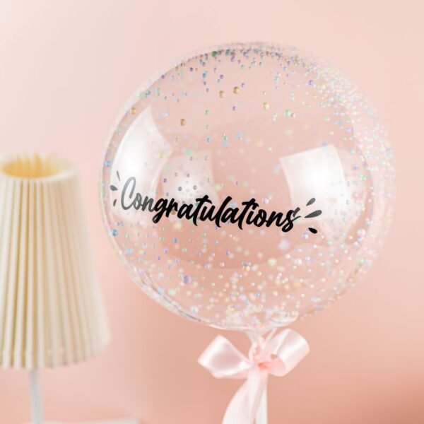Diates Bouquet (fresh flower) + 10″ Lolipop Bubble Balloon - Image 3
