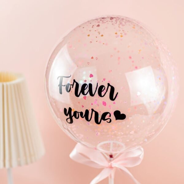 Caley Bouquet (fresh flower) + 10″ Lovey Dovey Bubble Balloon - Image 3